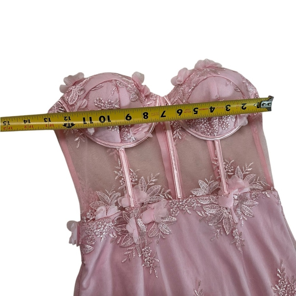 Lulus Radiant Expectations Pink Embroidered Floral Bustier Maxi Dress Size XS - Picture 14 of 17